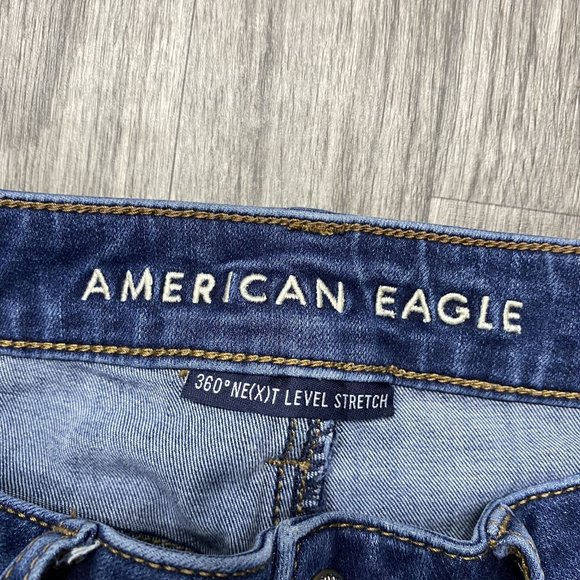 AMERICAN EAGLE Level Stretch Hi Rise Jegging Blue Denim Jeans Women's Size 2 R - Picture 9 of 12